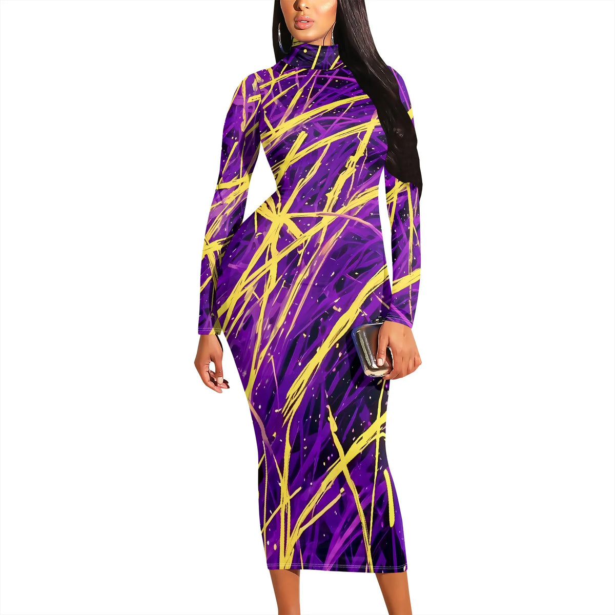 Pastel Leopard Print Bodycon Dress Long Sleeve Y2K Style for Music Festival or Party