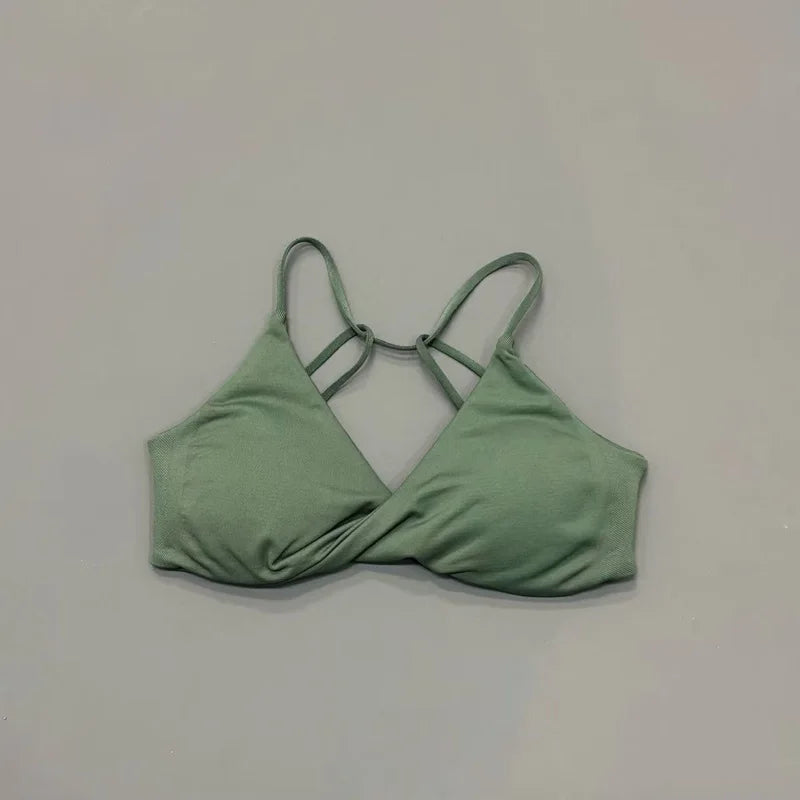 HISTELLO Vision Sports Bra Women Yoga Underwear Gym Running Exercise Backless Bra High Support Active Wear Fitness Workout Top
