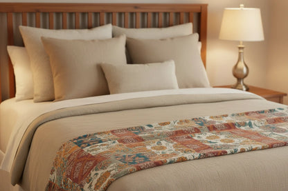 Reversible Throw Blanket 60" x 80" - Ultra Soft Floral Patchwork, All-Season Comfort