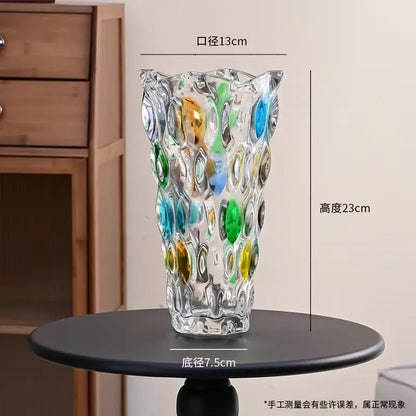 Luxury Crystal Vase With Footed Design - Elegant Tabletop Decor in 13 Stunning Variants