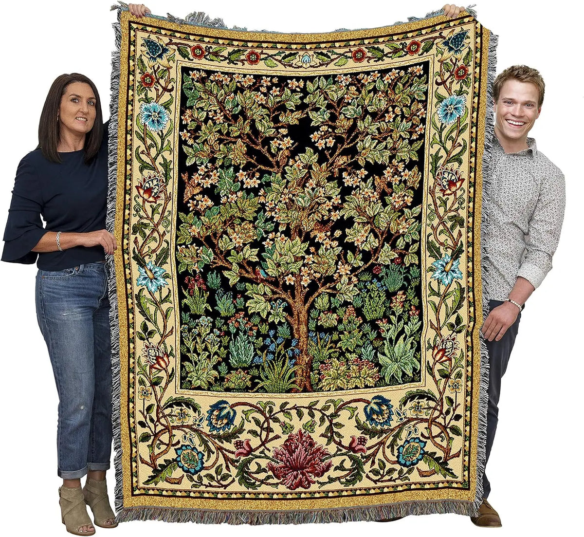 Tree of Life Woven Cotton Throw Blanket, 72" x 54"