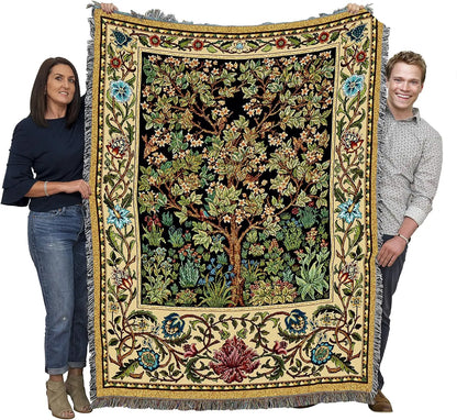 Tree of Life Woven Cotton Throw Blanket, 72" x 54"