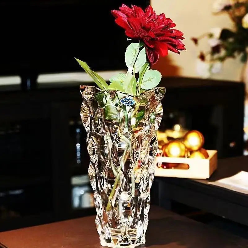 Luxury Crystal Vase With Footed Design - Elegant Tabletop Decor in 13 Stunning Variants