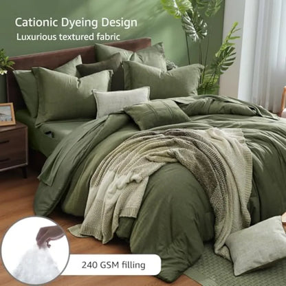 Olive Atelier Bed Ensemble – 7-Piece Reversible Luxury