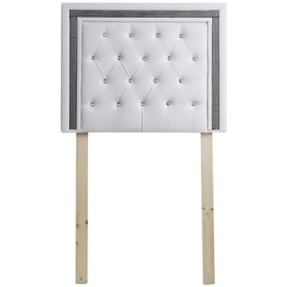 Adjustable Twin XL Headboard With Black Crystal Border - Modern Design, Easy Assembly, Padded Comfort