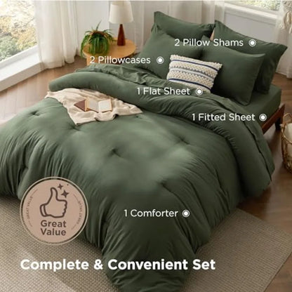 California King Comforter Set – Ultra Soft Prewashed Bedding, Lightweight All-Season Comforter & Pillowcases, Luxury Modern Bed Set (104”x96”)