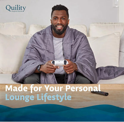 Quility 20 lb Queen Weighted Blanket, 60x80 Breathable Cotton Glass Bead Blanket for Adults