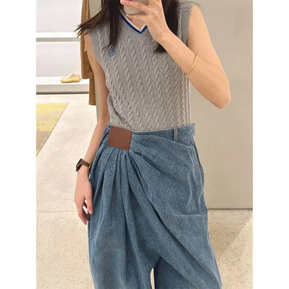 Jeans Women Loose Style Large Size Fashion Street Style Casual Euro-America Style Girls Jeans