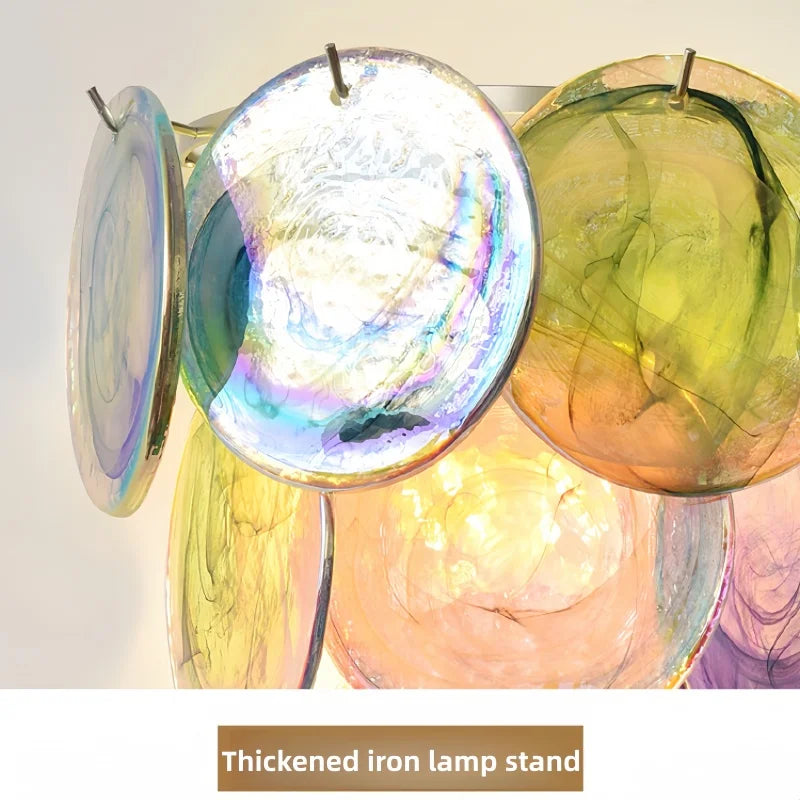 Elegant Murano Glass Wall Lamp - Handmade French Style Dimmable LED with Colorful Design