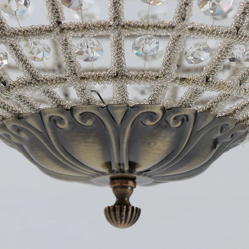 Vintage Crystal Chandelier - Luxurious Retro Orb Design with Exquisite Glass Crystals