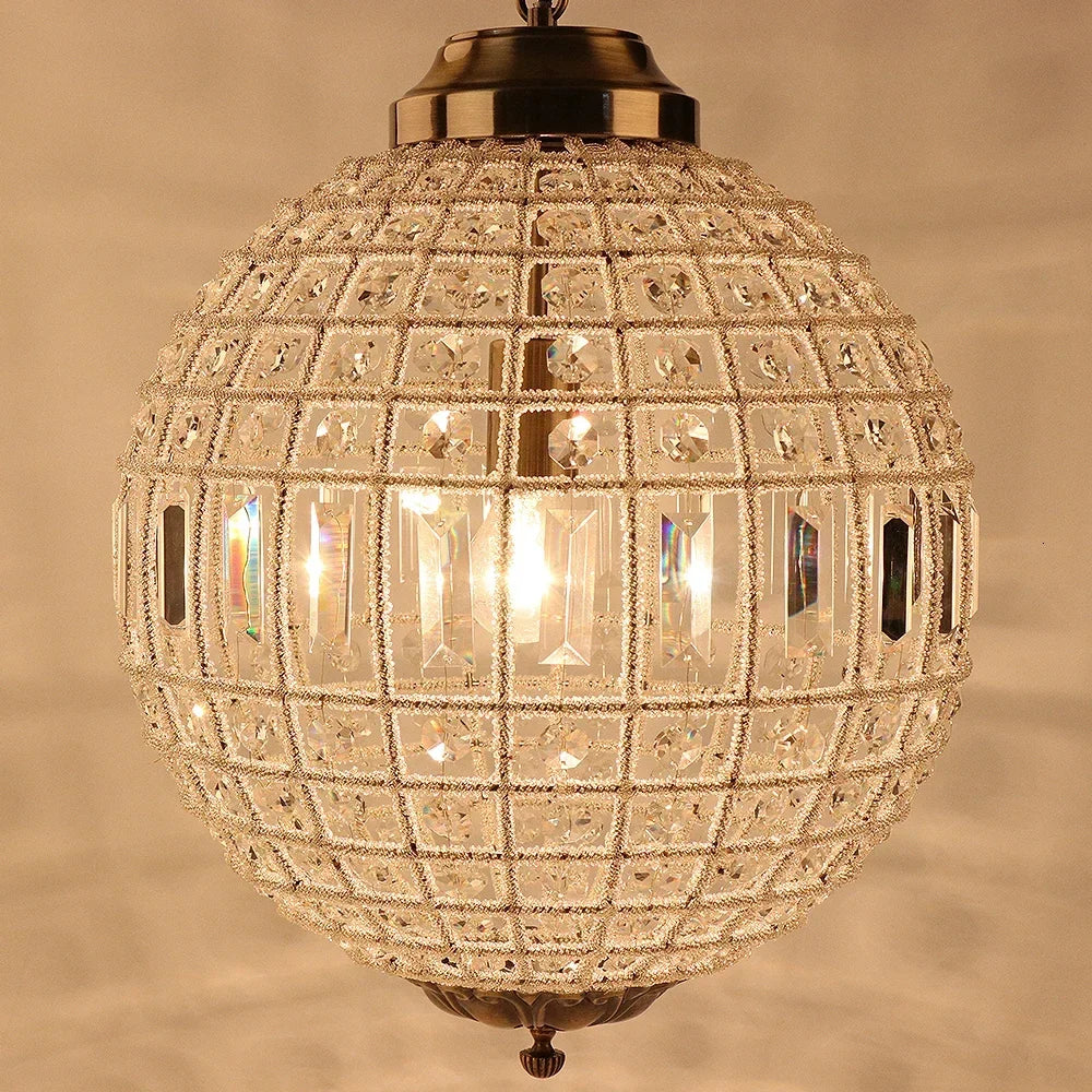 Vintage Crystal Chandelier - Luxurious Retro Orb Design with Exquisite Glass Crystals