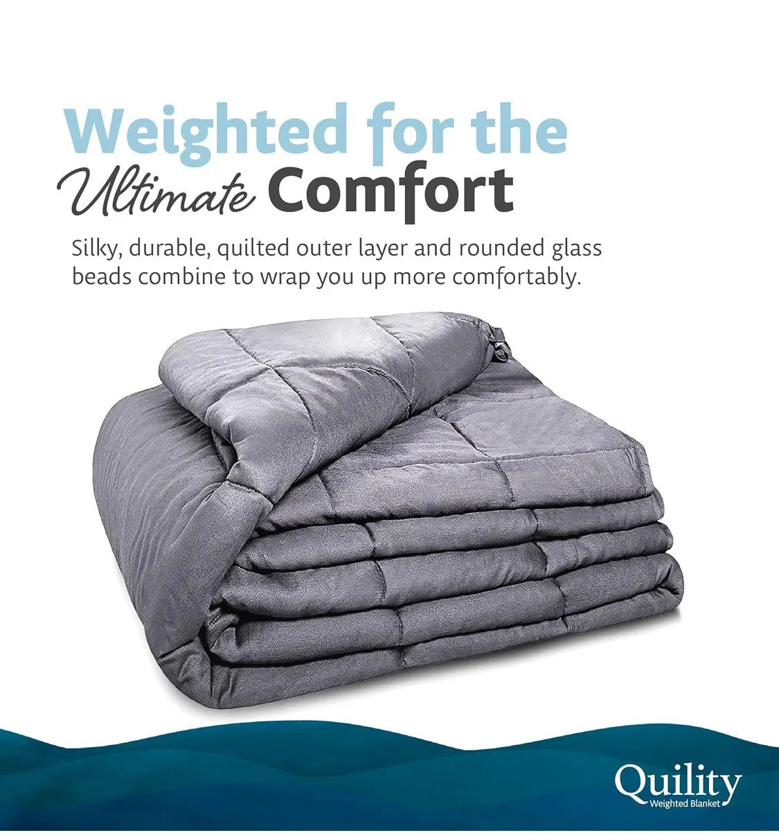 Quility 20 lb Queen Weighted Blanket, 60x80 Breathable Cotton Glass Bead Blanket for Adults