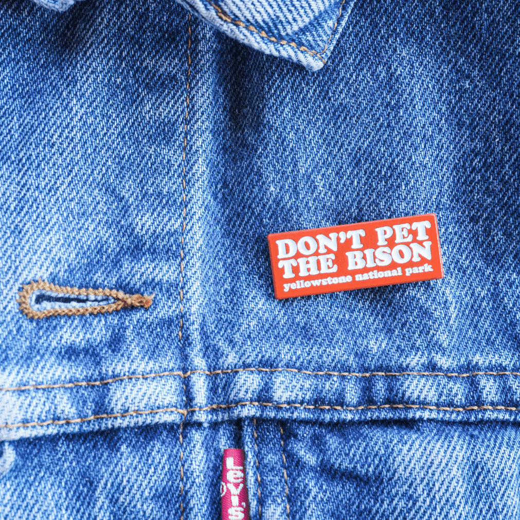 "Don't Pet the Bison" Pin