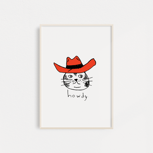 "Howdy Cat" Poster
