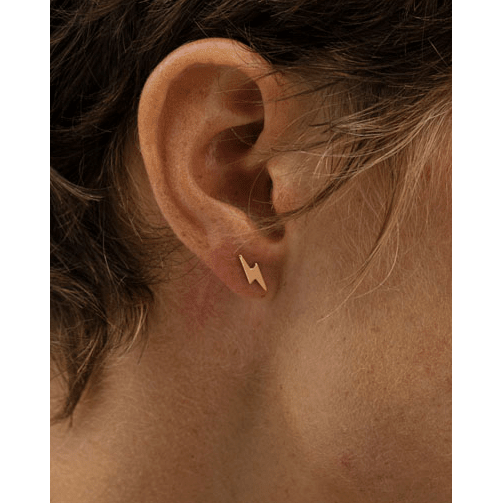 Lightning Bolt Studs - Gold
