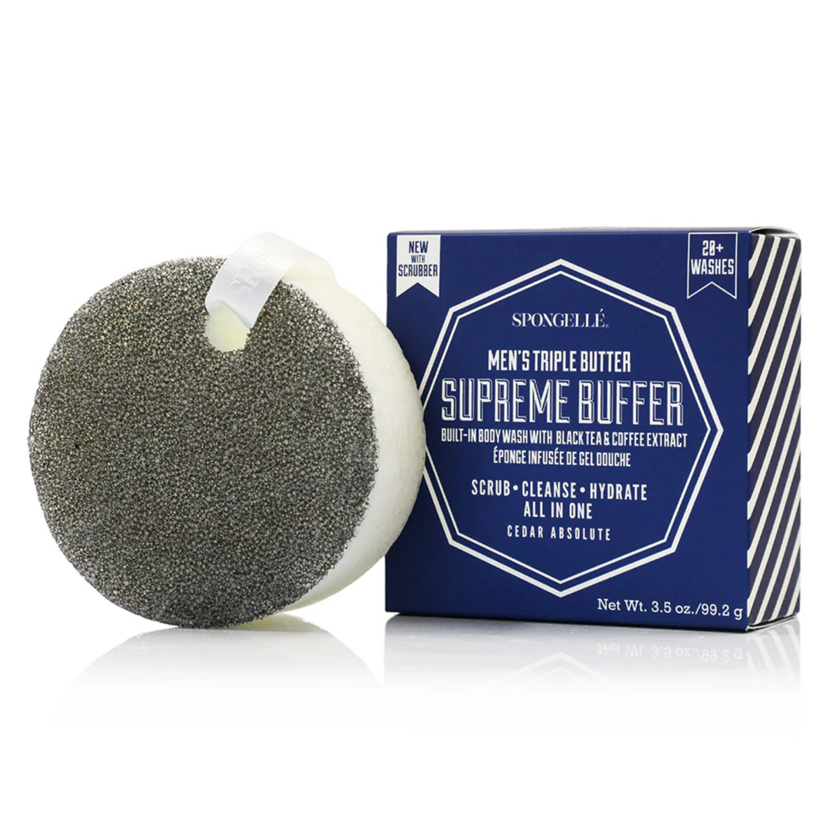 Spongellé Men's Buffer with Black Scrubber - Supreme