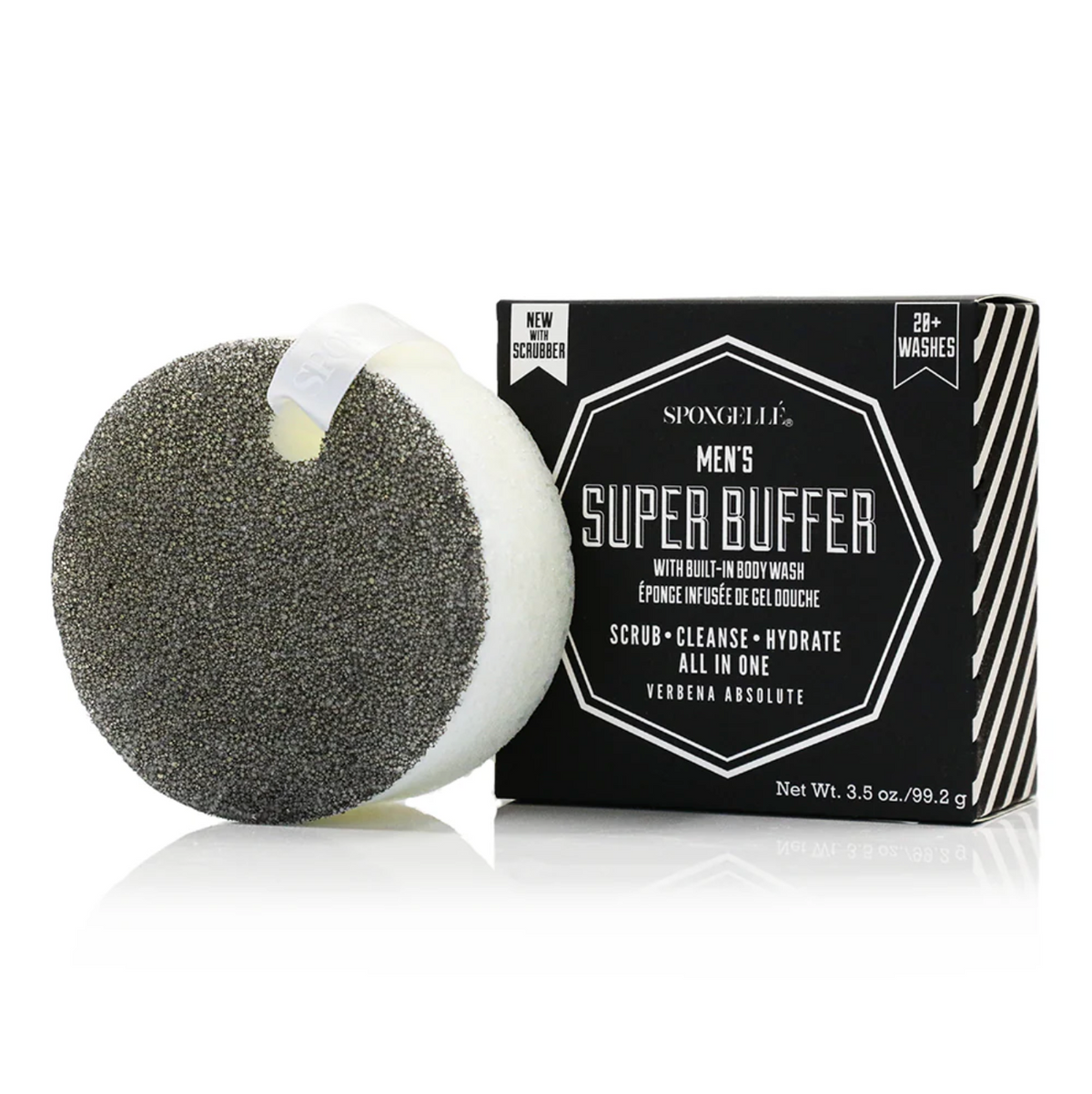 Spongellé Men's Buffer with Black Scrubber - Super
