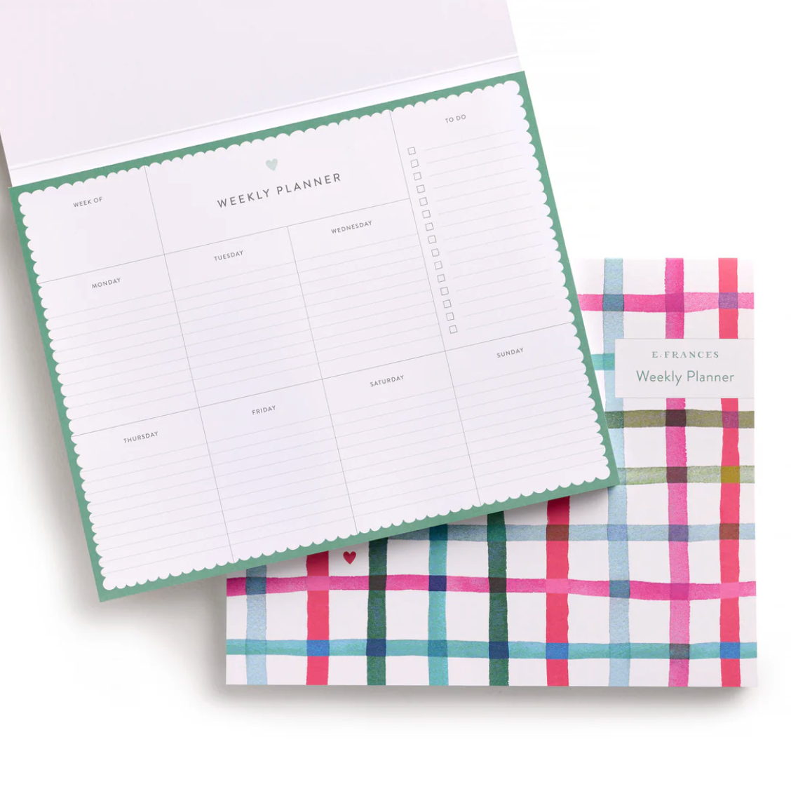 Happy Plaid Covered Weekly Planner