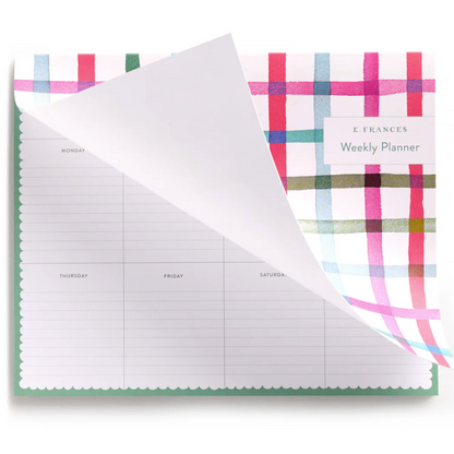 Happy Plaid Covered Weekly Planner