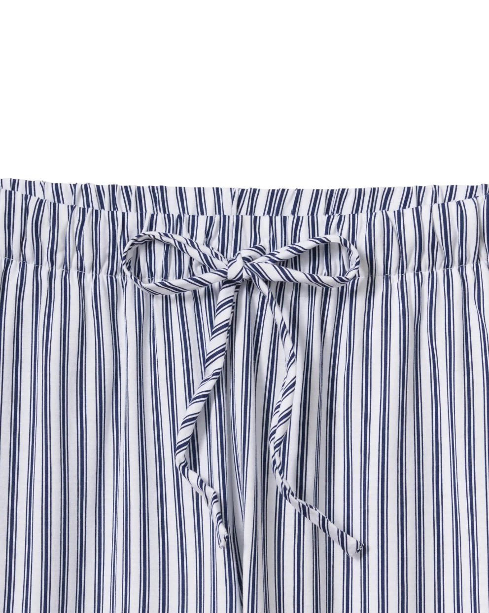 Petite Plume Olivia Wide Leg Pima Pajama Set in Navy Ticking Stripe