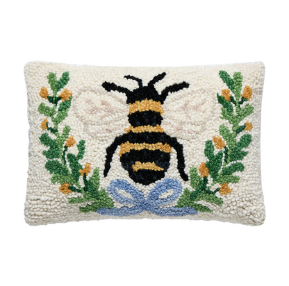 Bee in a Wreath Hook Pillow