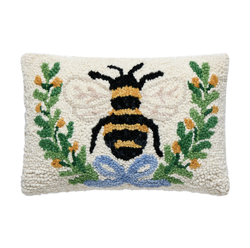 Bee in a Wreath Hook Pillow