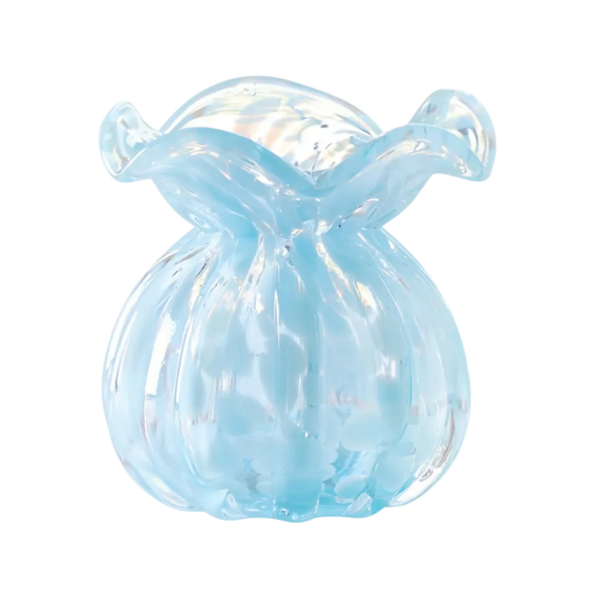 Powder Blue Calico Tulip Vase