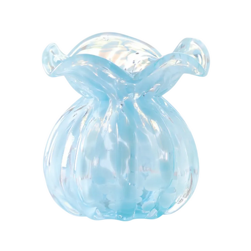 Powder Blue Calico Tulip Vase