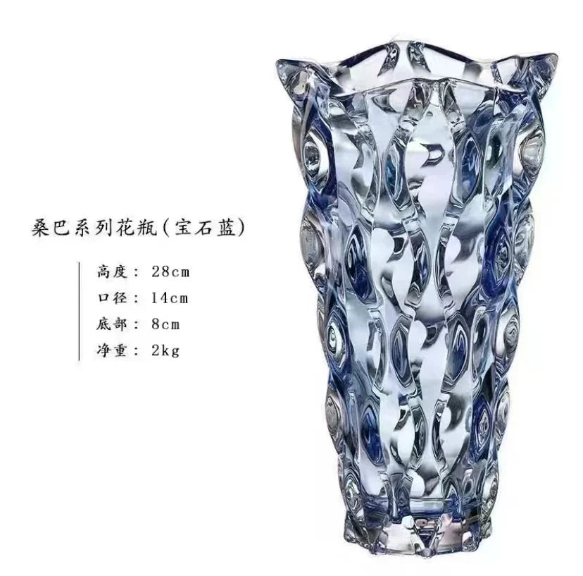 Luxury Crystal Vase With Footed Design - Elegant Tabletop Decor in 13 Stunning Variants