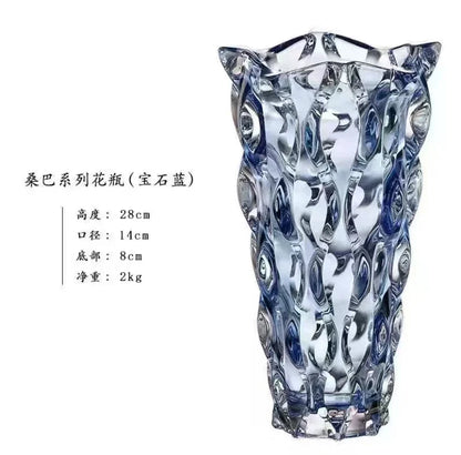 Luxury Crystal Vase With Footed Design - Elegant Tabletop Decor in 13 Stunning Variants
