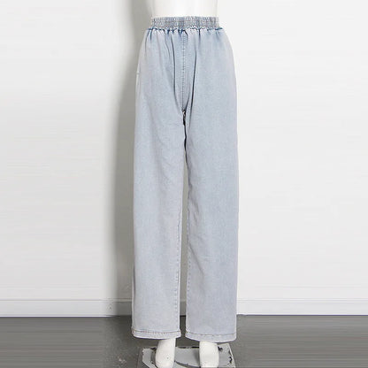 2 Piece Set Women Denim Ensemble Strapless Top Sleeveless Backless Zipper Elastic Waist Jeans Suit Streetwear 2025 Sexy Outfits
