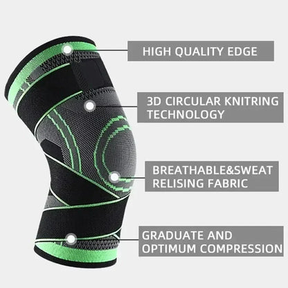 Knee Compressions Sleeve with Adjustable Straps for Running Working All Day