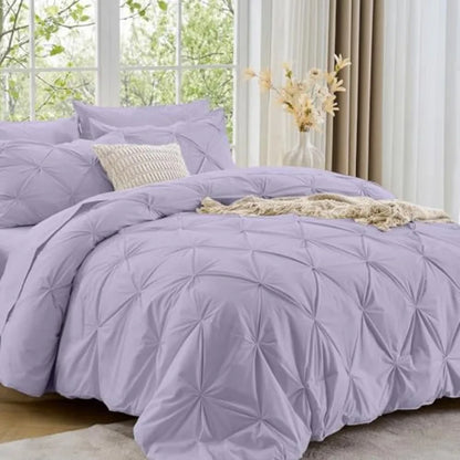 Elegant Pintuck Queen Comforter Set – 7-Piece