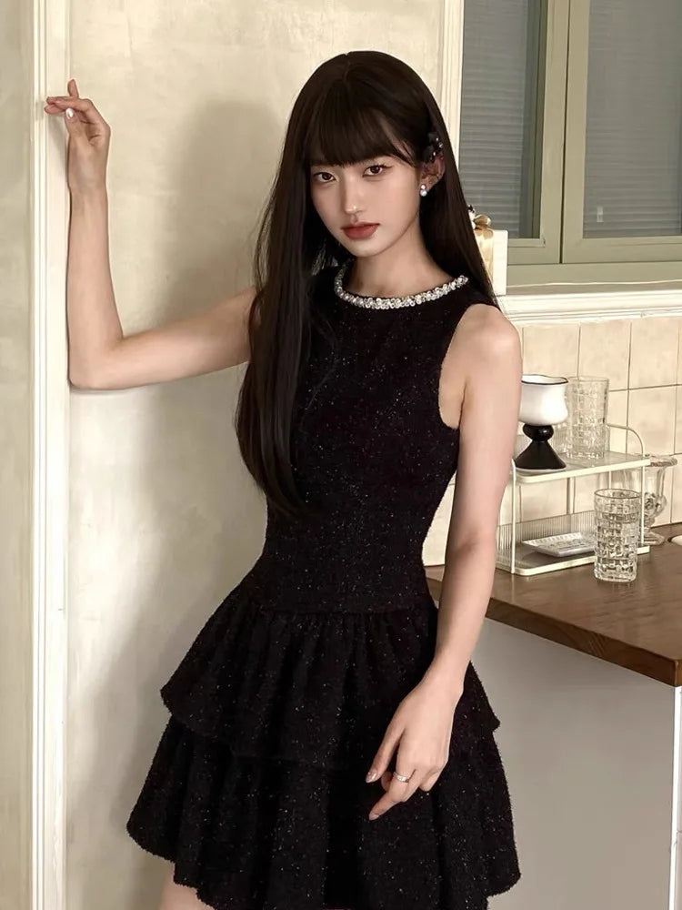 2024 New Summer French Luxury Evening Dresses For Women's Summer Small Fragrant Tweed Dress Hotsweet Sexy Dress Robes Vestidos