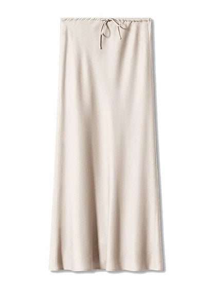 Long Satin Skirts Women Dark Green Luxury Spring Summer Maxi Straight Black Skirt Long Shining Satin Skirt Maxi Brown Ladies