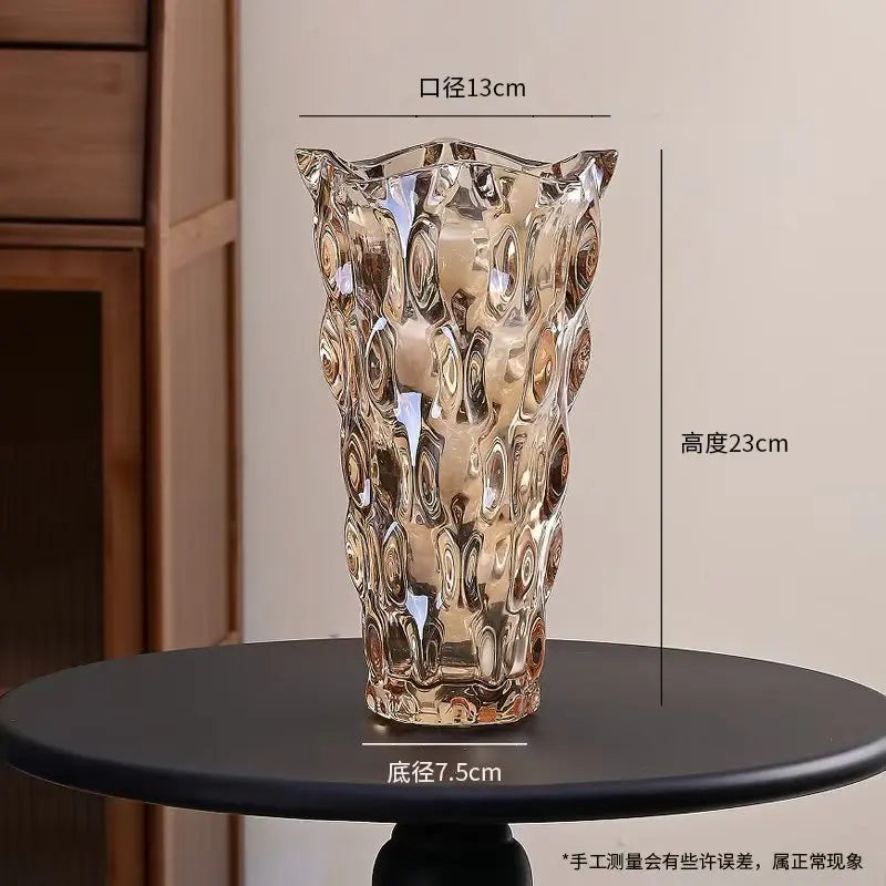 Luxury Crystal Vase With Footed Design - Elegant Tabletop Decor in 13 Stunning Variants