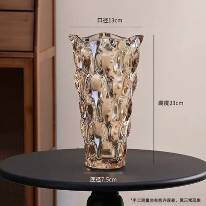 Luxury Crystal Vase With Footed Design - Elegant Tabletop Decor in 13 Stunning Variants