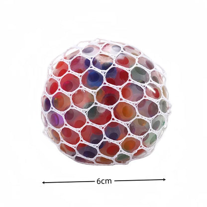 Rainbow Bead Squishy Stress Ball | TPR Sensory Decompression Toy for Kids and Adults