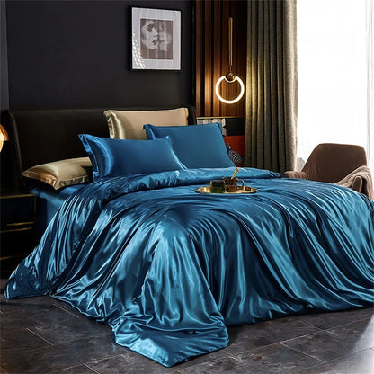 Luxury Duvet Bedding Set in Mulberry Satin – Soft, Breathable, Multiple Sizes & Colors