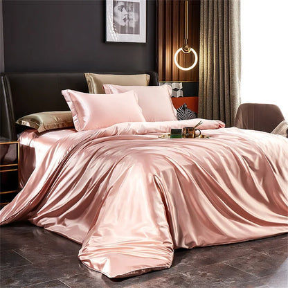 Luxury Duvet Bedding Set in Mulberry Satin – Soft, Breathable, Multiple Sizes & Colors
