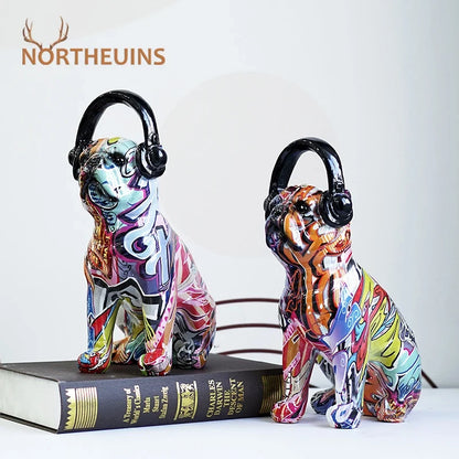 Unique Bulldog Figurine - Colorful Graffiti Art Earphone Holder for Dog Lovers