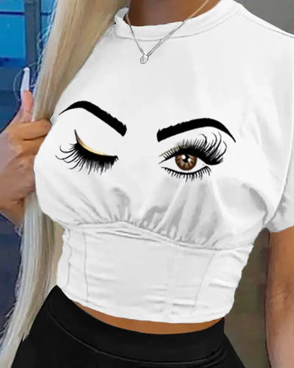 Casual O-neck Short Sleeve T-shirt Shorts Set Office Lady Summer Letter Print Tops Solid Shorts Two Piece Set Women Outfit 2024