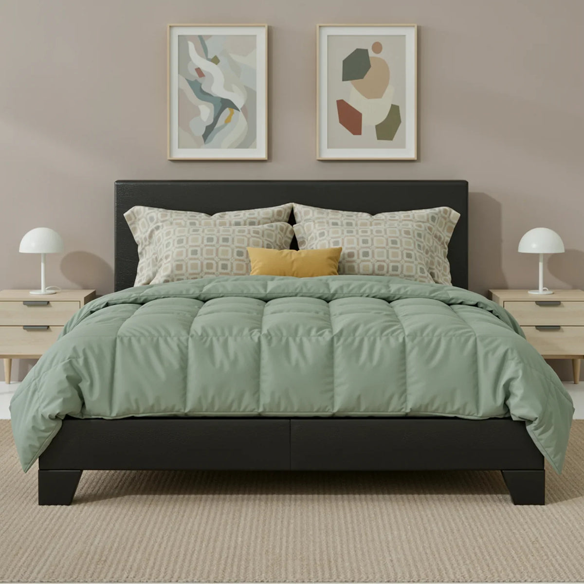 Upholstered Platform Bed with Adjustable Headboard, Modern Design, Noise-Free, No Box Spring Needed, Full/Queen/King