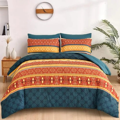 Boho King Comforter Set – 7 Piece Luxury Microfiber Bedding Ensemble