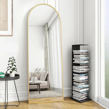 Elegant Arched-Top Full Length Freestanding Mirror - Copper-Free Silver, 56"L x 20"W, 3 Colors