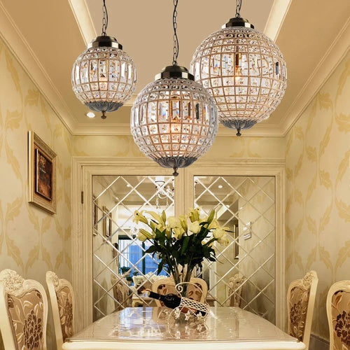 Vintage Crystal Chandelier - Luxurious Retro Orb Design with Exquisite Glass Crystals
