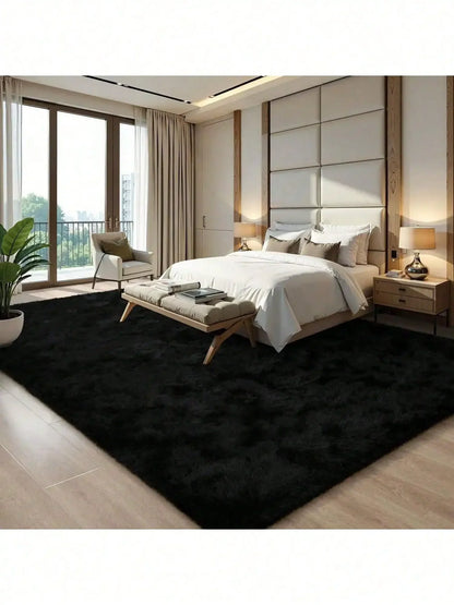 Fluffy Shag Area Rug - Abstract Tie-Dye Design with Non-Slip Backing for Cozy Comfort