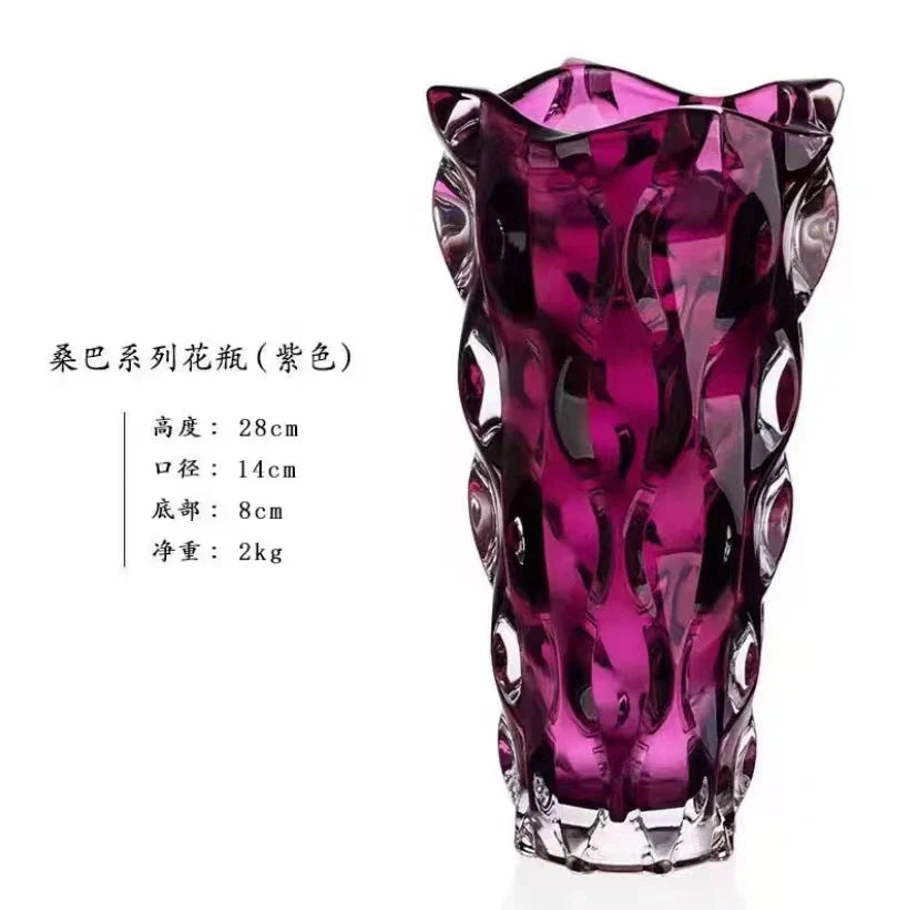 Luxury Crystal Vase With Footed Design - Elegant Tabletop Decor in 13 Stunning Variants