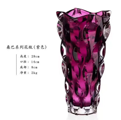 Luxury Crystal Vase With Footed Design - Elegant Tabletop Decor in 13 Stunning Variants