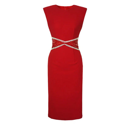 Shiny Diamonds Sequins Dresses for Women Elegant  High Waist Engagement Dress  Robe Female Party Vestidos